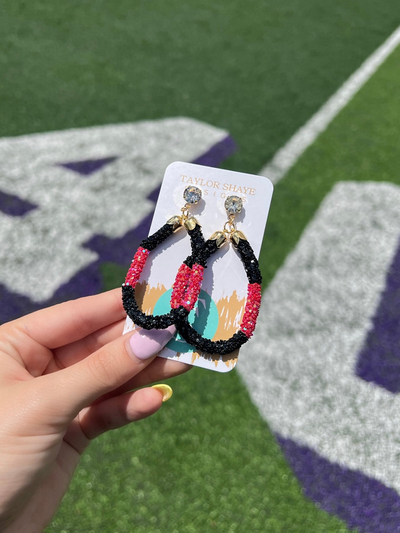 Gameday Glitter Teardrops