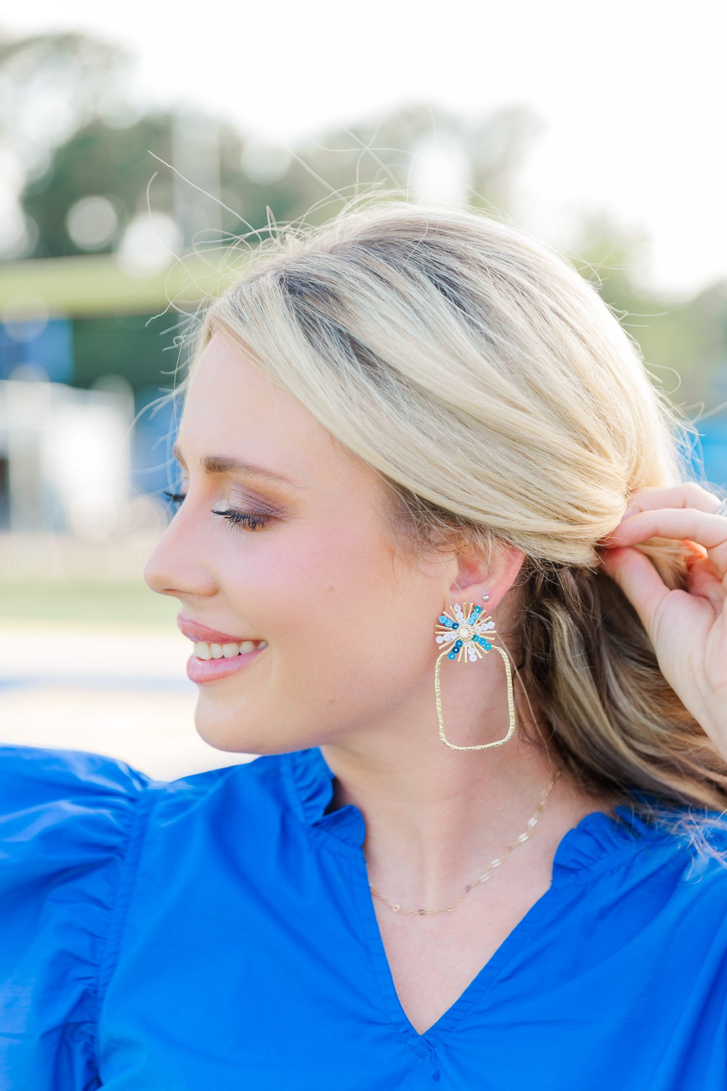 Gameday Sequin Sunburst Hoops