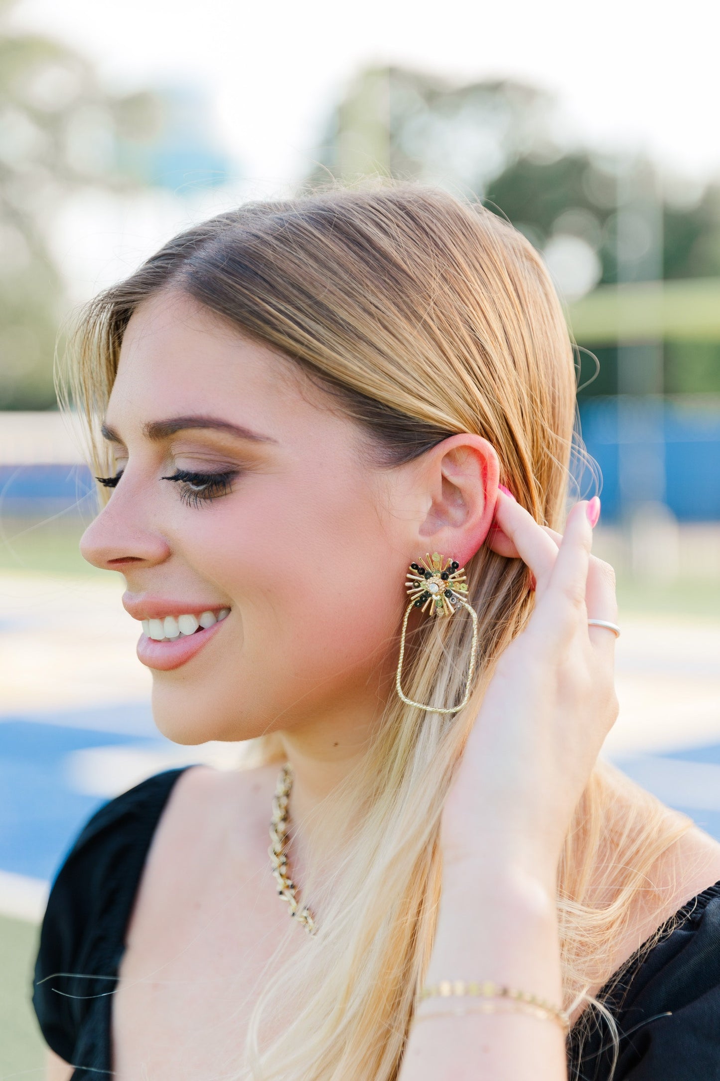 Gameday Sequin Sunburst Hoops