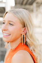 Load image into Gallery viewer, Orange/Silver Rhinestone Chain Drops

