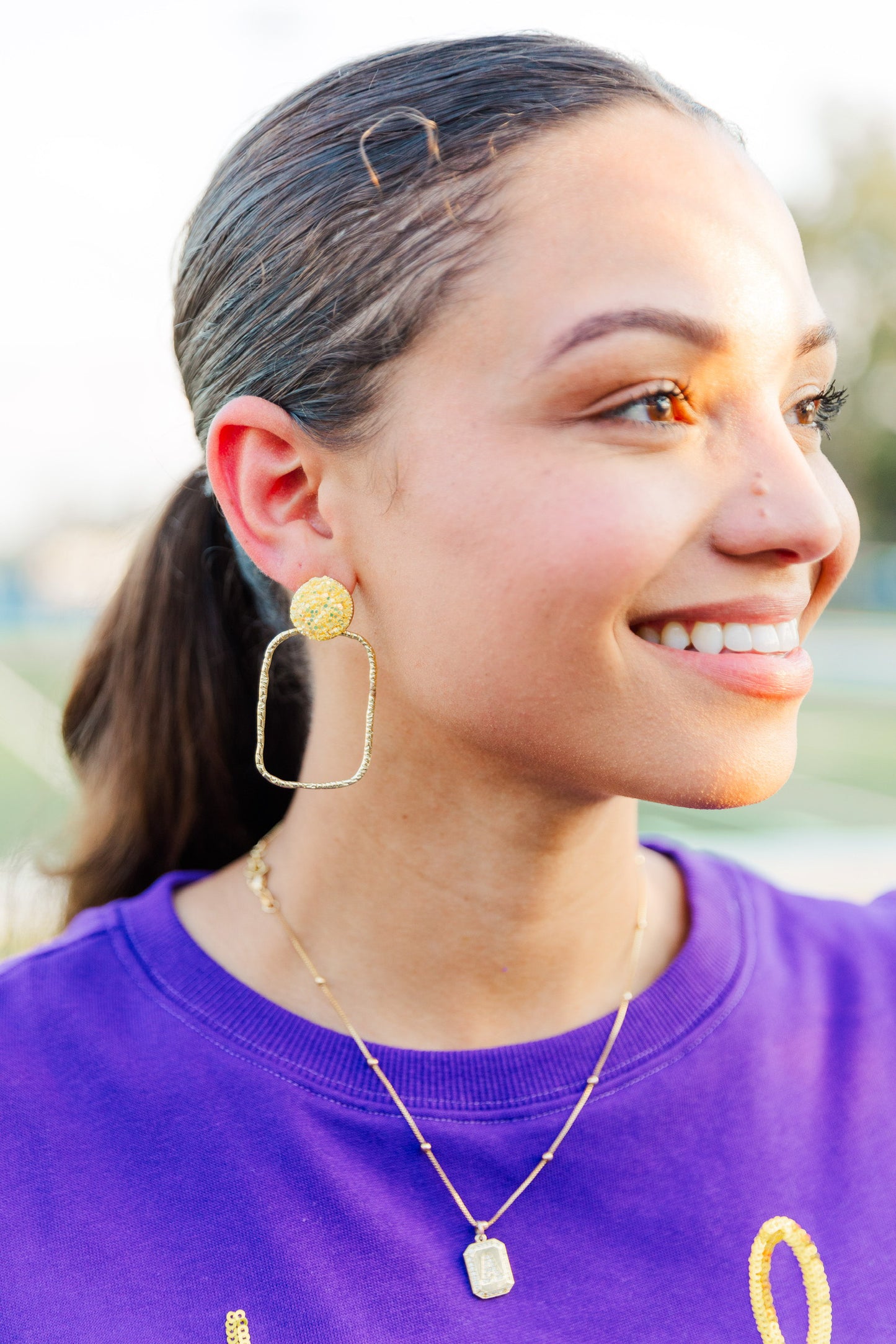 Gameday Glitter Top Hoops