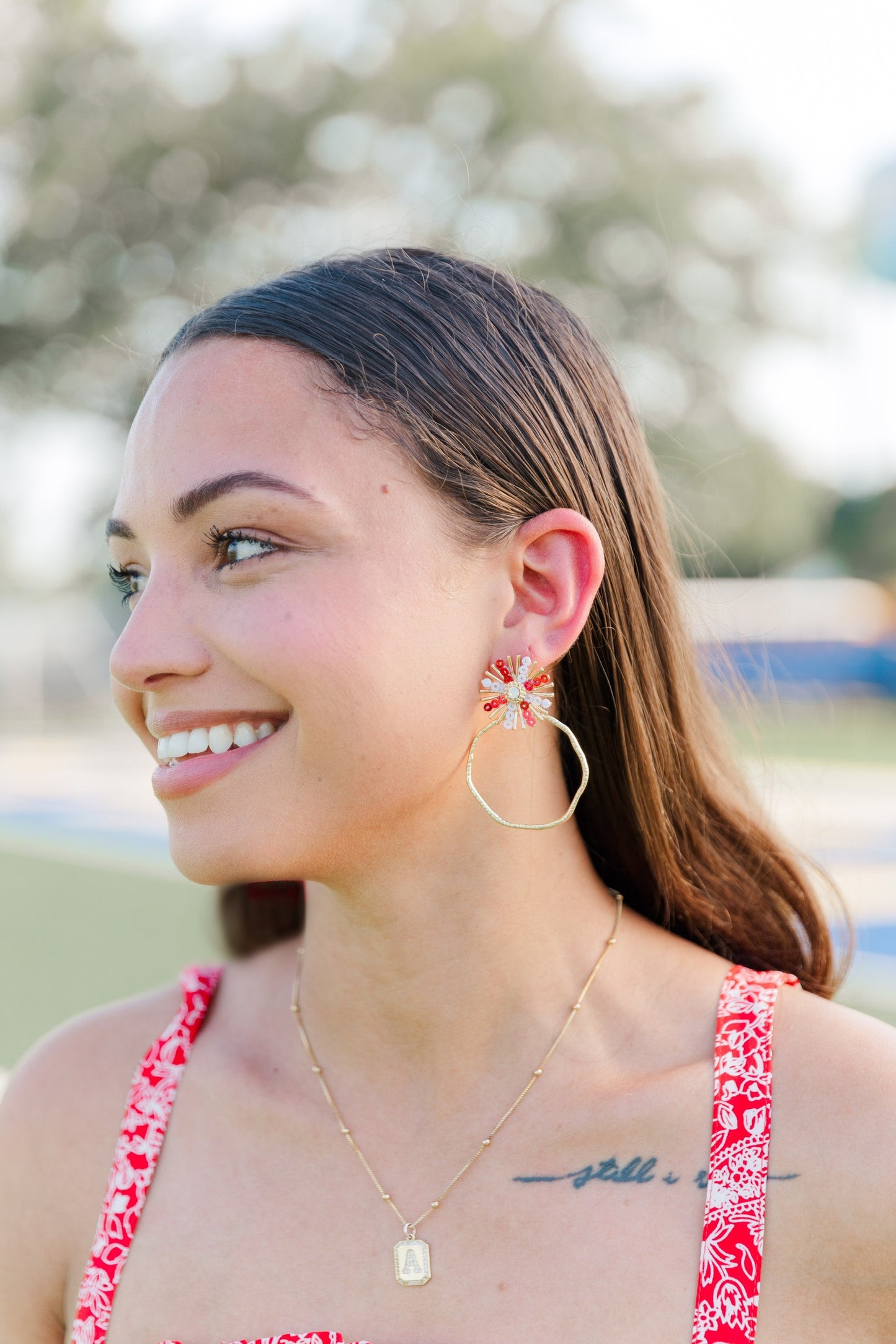 Gameday Sequin Sunburst Hoops