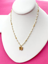 Load image into Gallery viewer, Moonstone Dainty Gold Butterfly Necklace
