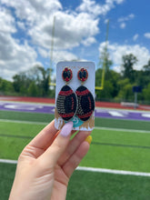 Load image into Gallery viewer, Beaded Black and Red Football
