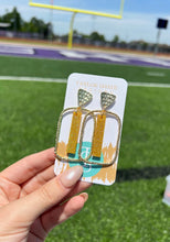 Load image into Gallery viewer, Yellow Glitter Stick Hoops

