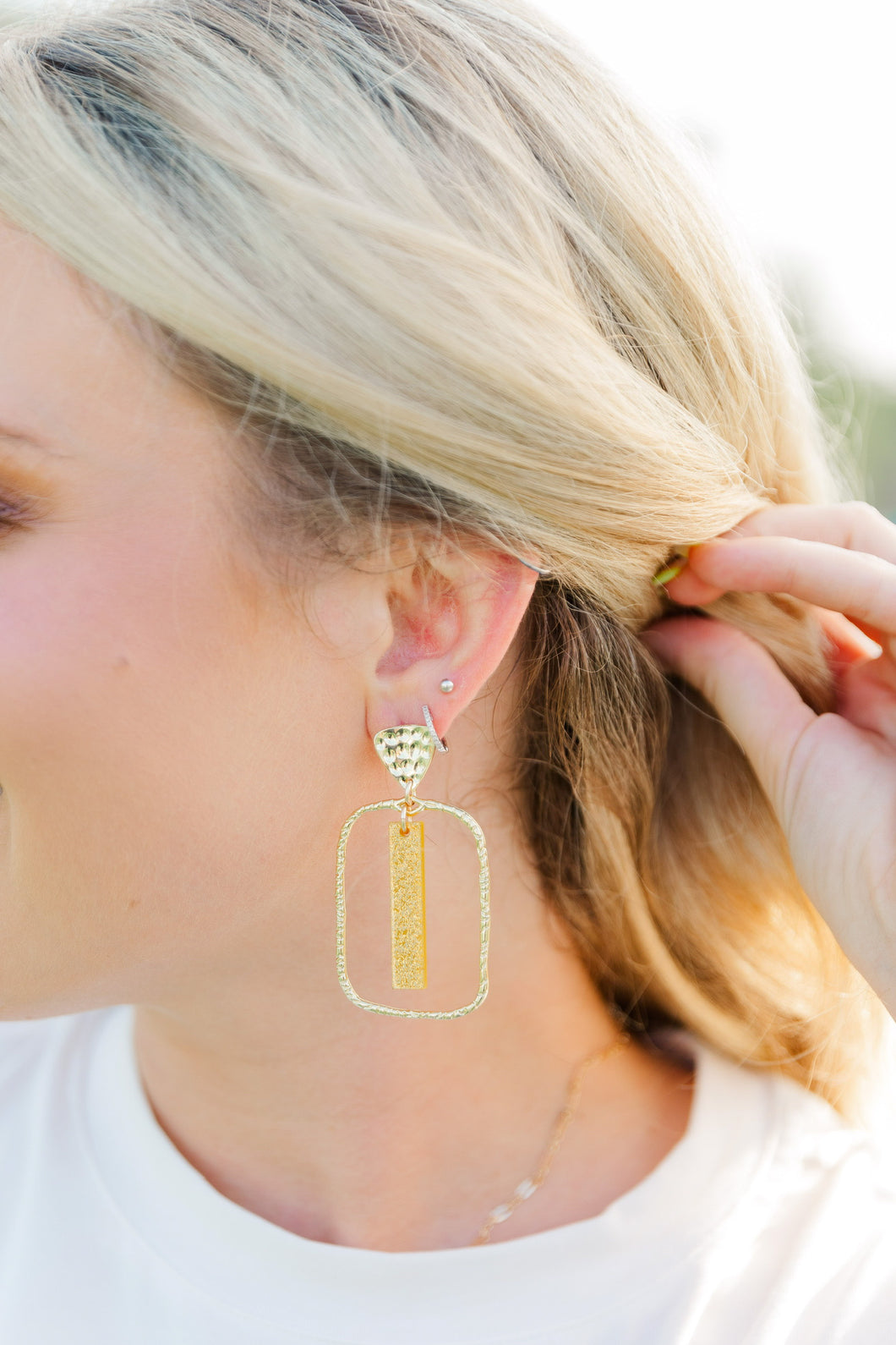 Yellow Glitter Stick Hoops