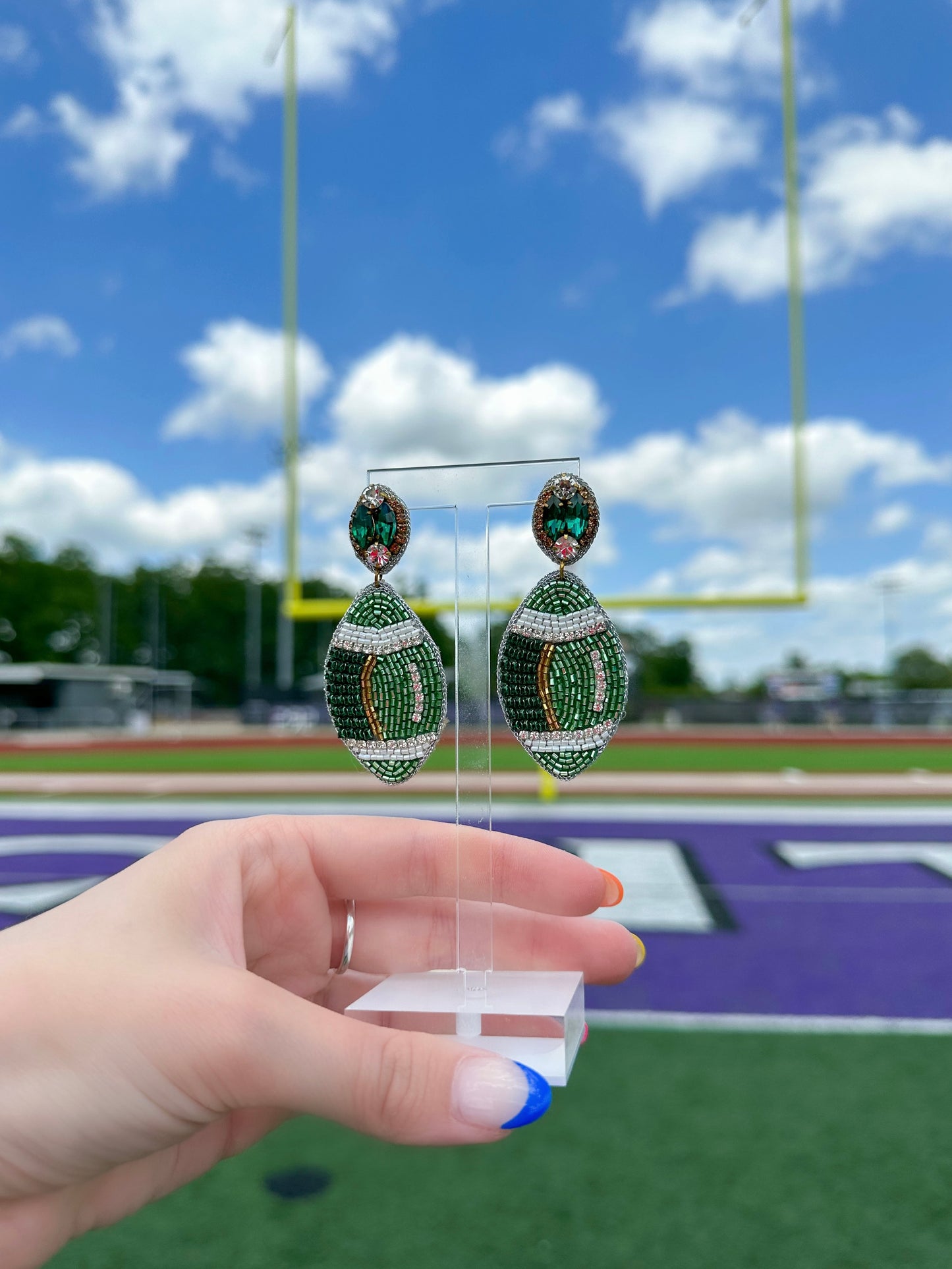 Beaded Green Footballs