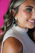 Load image into Gallery viewer, Emerald Shimmer Stick Hoops
