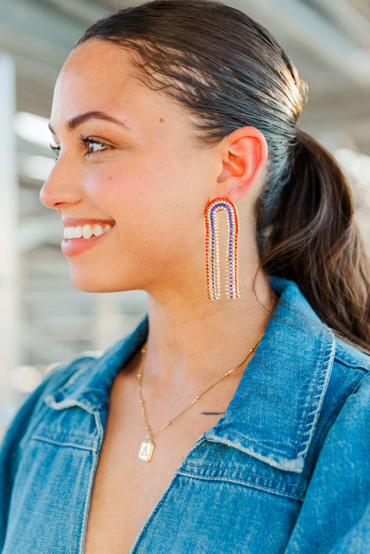 Red/Blue Rhinestone Chain Drops