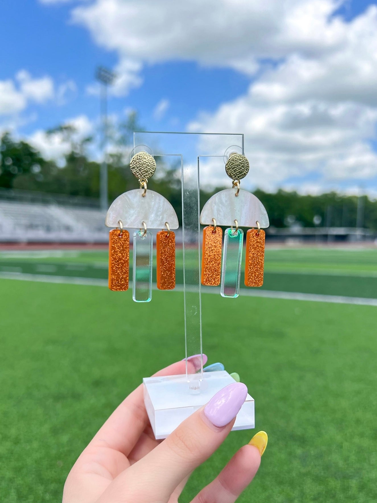 Orange/Iridescent Huddle Drops