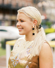 Load image into Gallery viewer, Black/Gold Glitter Triple Stars
