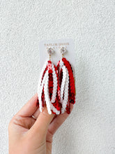 Load image into Gallery viewer, Red/White Sequin Tassels

