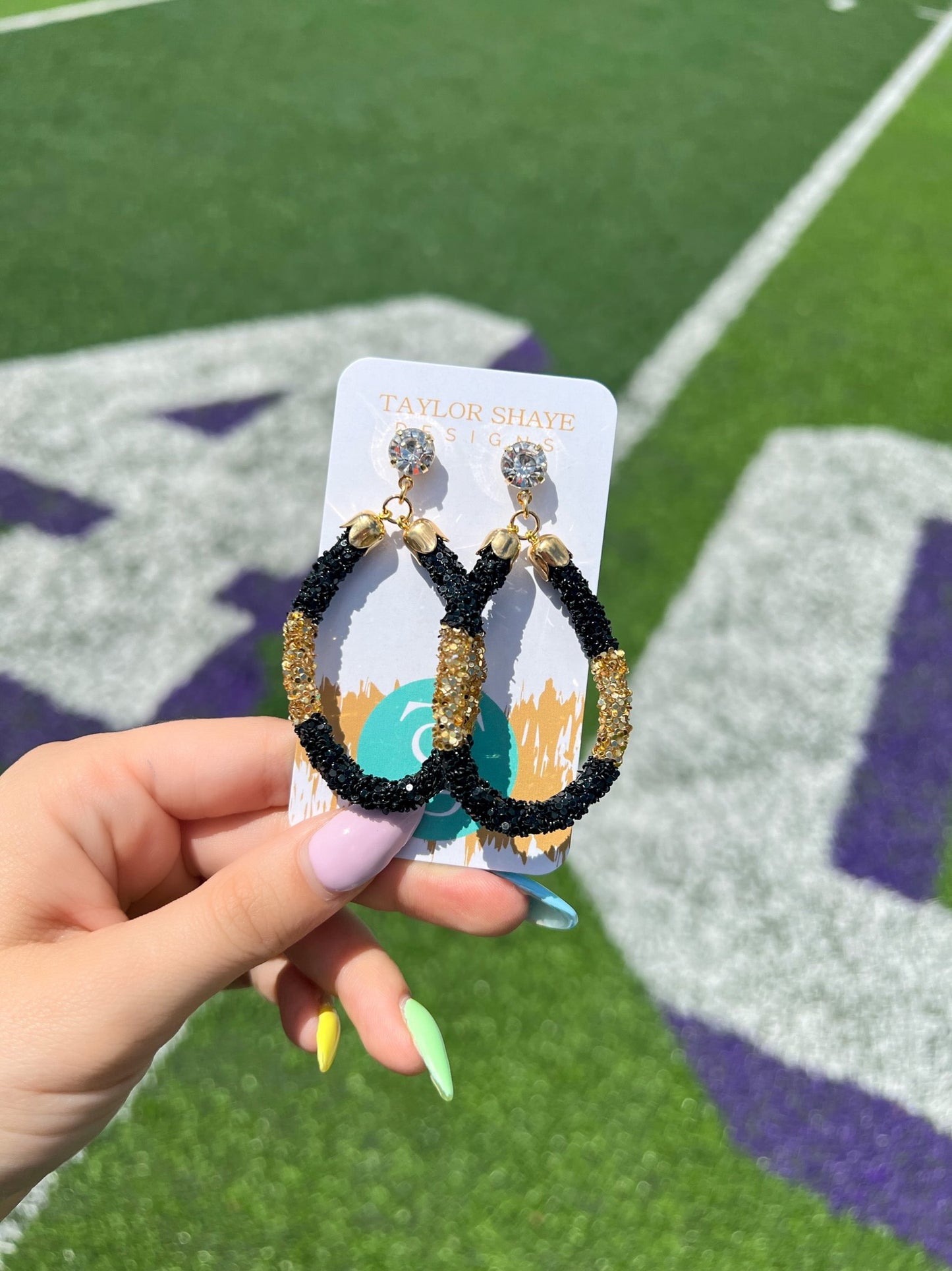 Gameday Glitter Teardrops