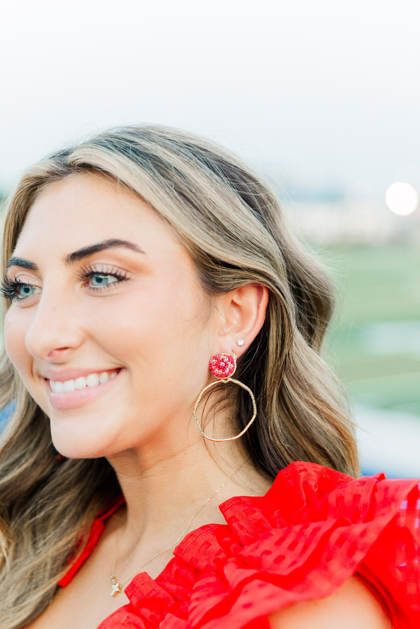 Gameday Glitter Top Hoops