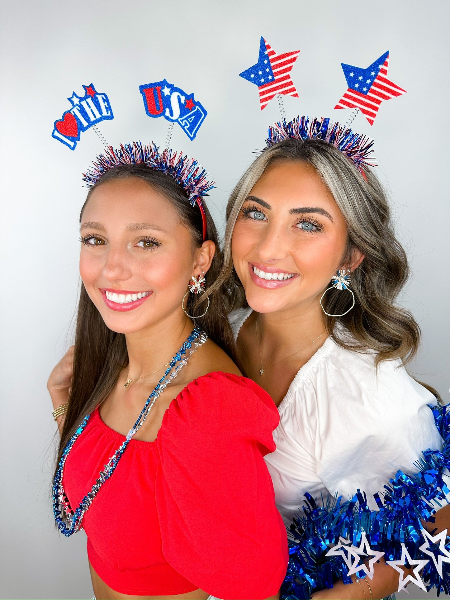 Red Sequin Sunburst Hoops