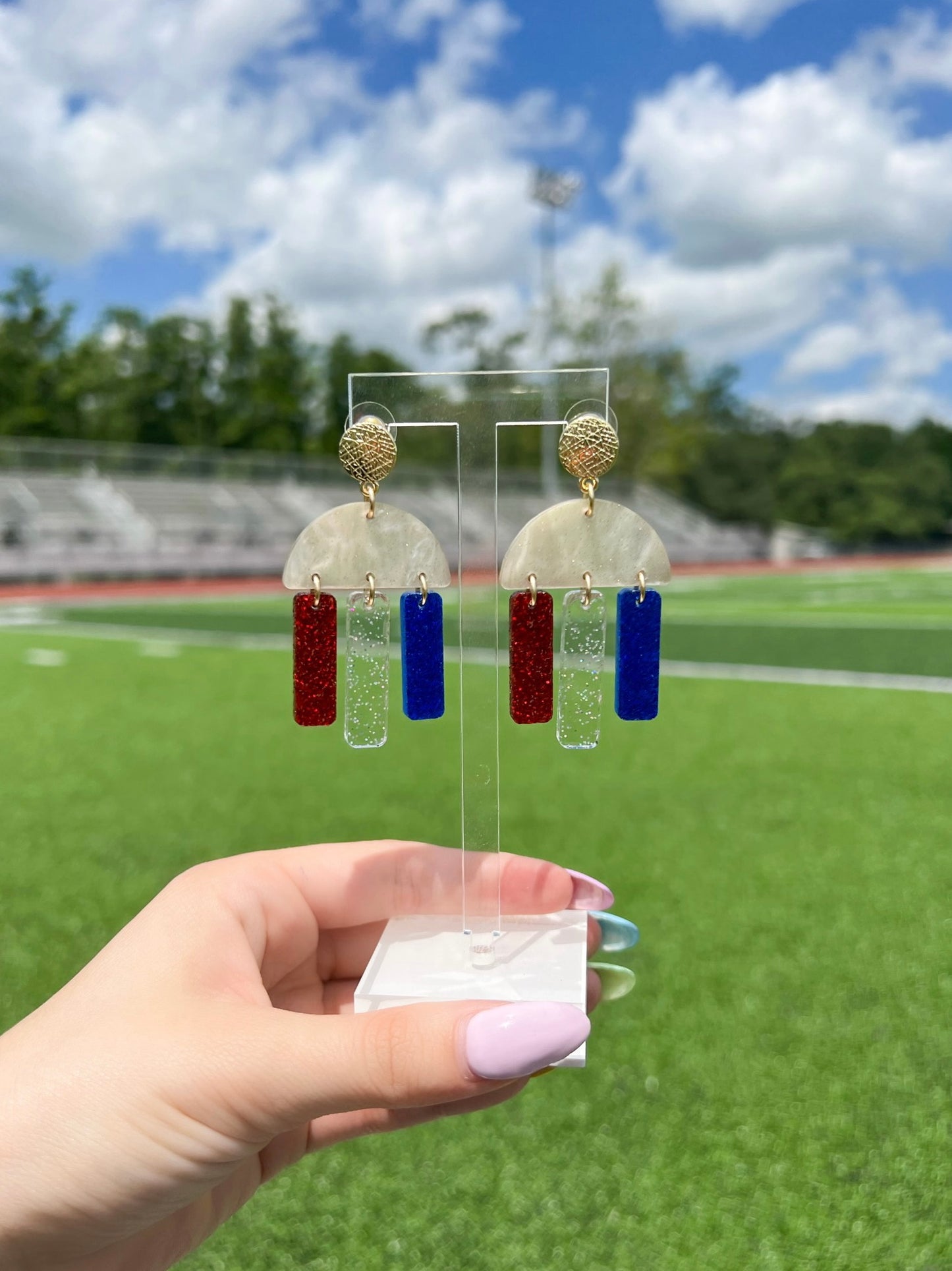 Red/Clear/Blue Glitter Huddle Drops