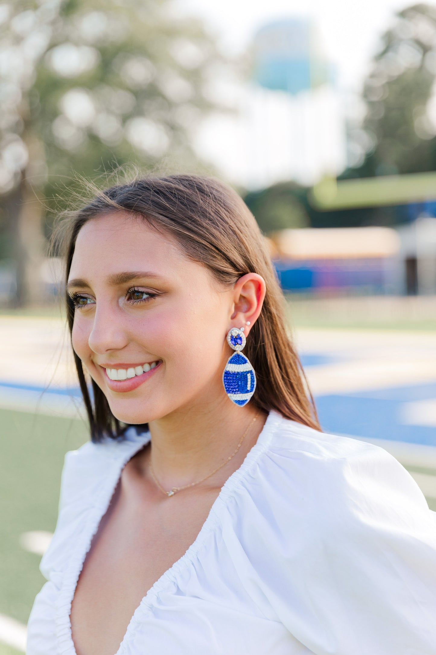 Beaded Blue Footballs