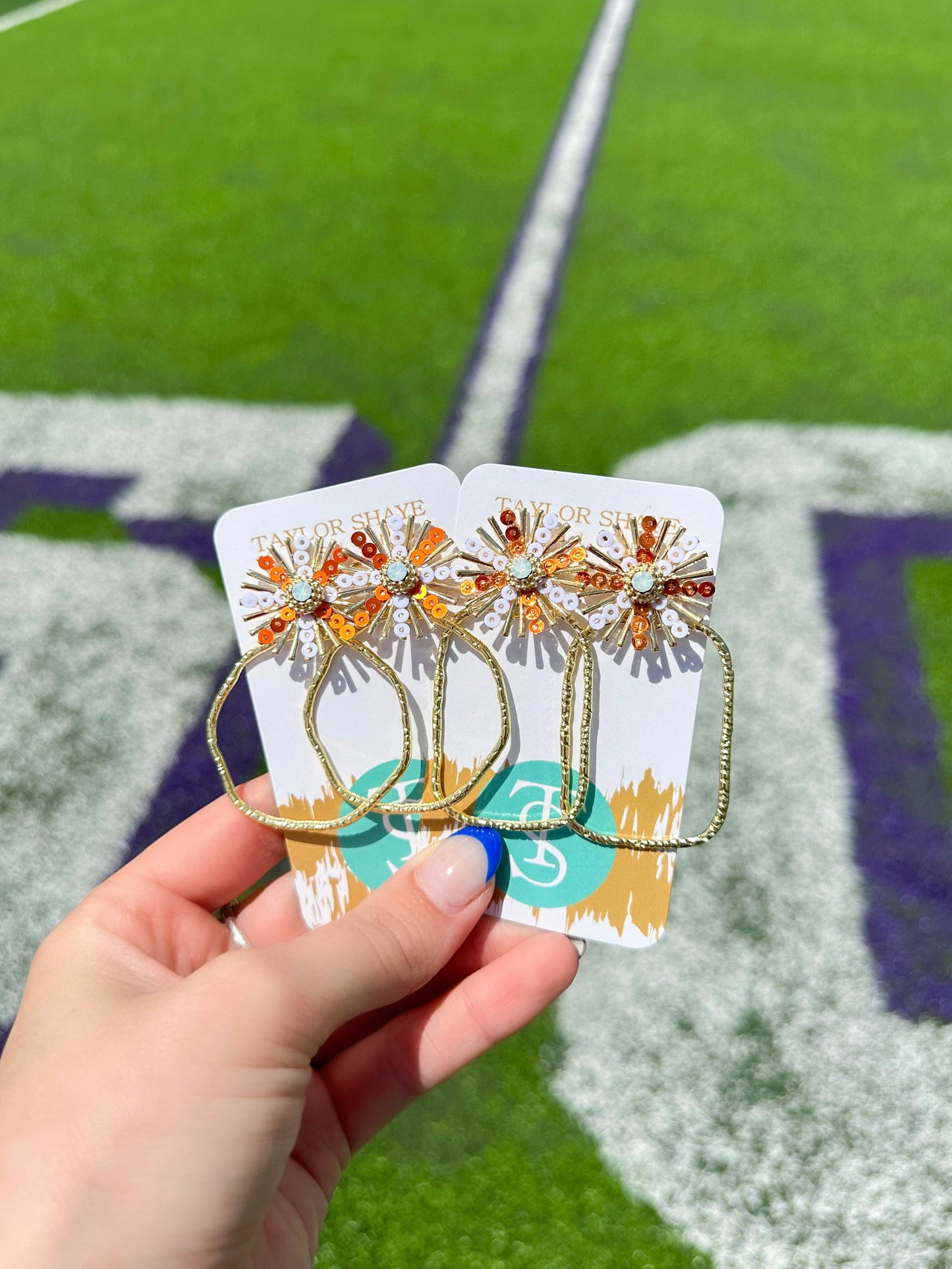 Gameday Sequin Sunburst Hoops