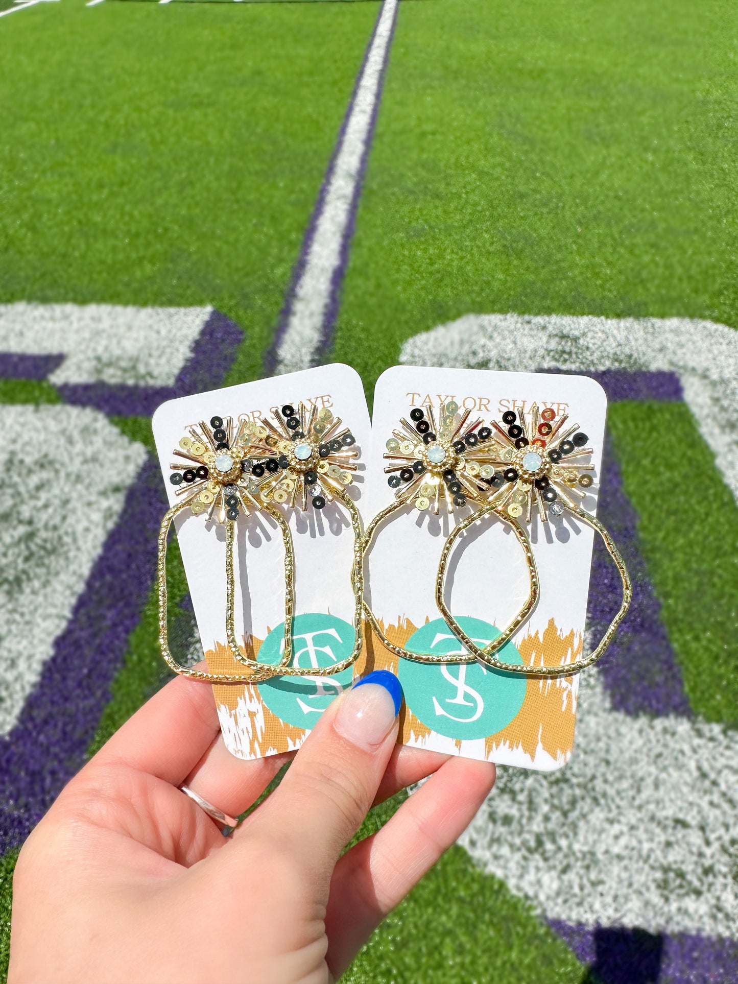 Gameday Sequin Sunburst Hoops