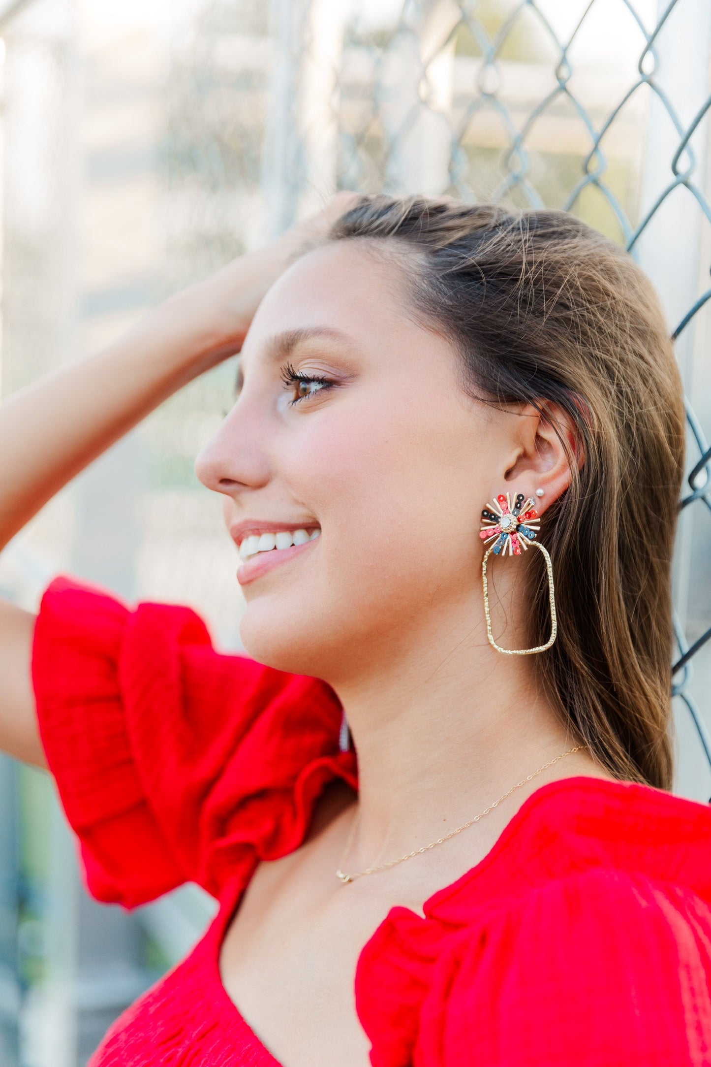 Gameday Sequin Sunburst Hoops