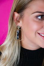 Load image into Gallery viewer, Black/Silver Flake Stick Hoops
