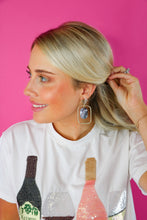 Load image into Gallery viewer, Charcoal Shimmer Oval Hoops
