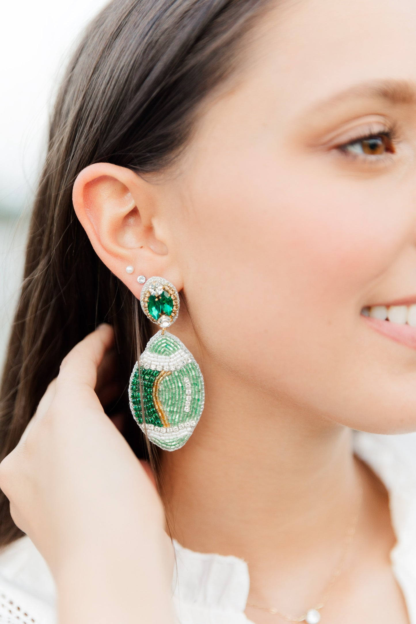 Beaded Green Footballs