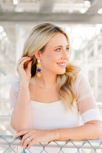 Load image into Gallery viewer, Navy/Orange Glitter Triple Stars
