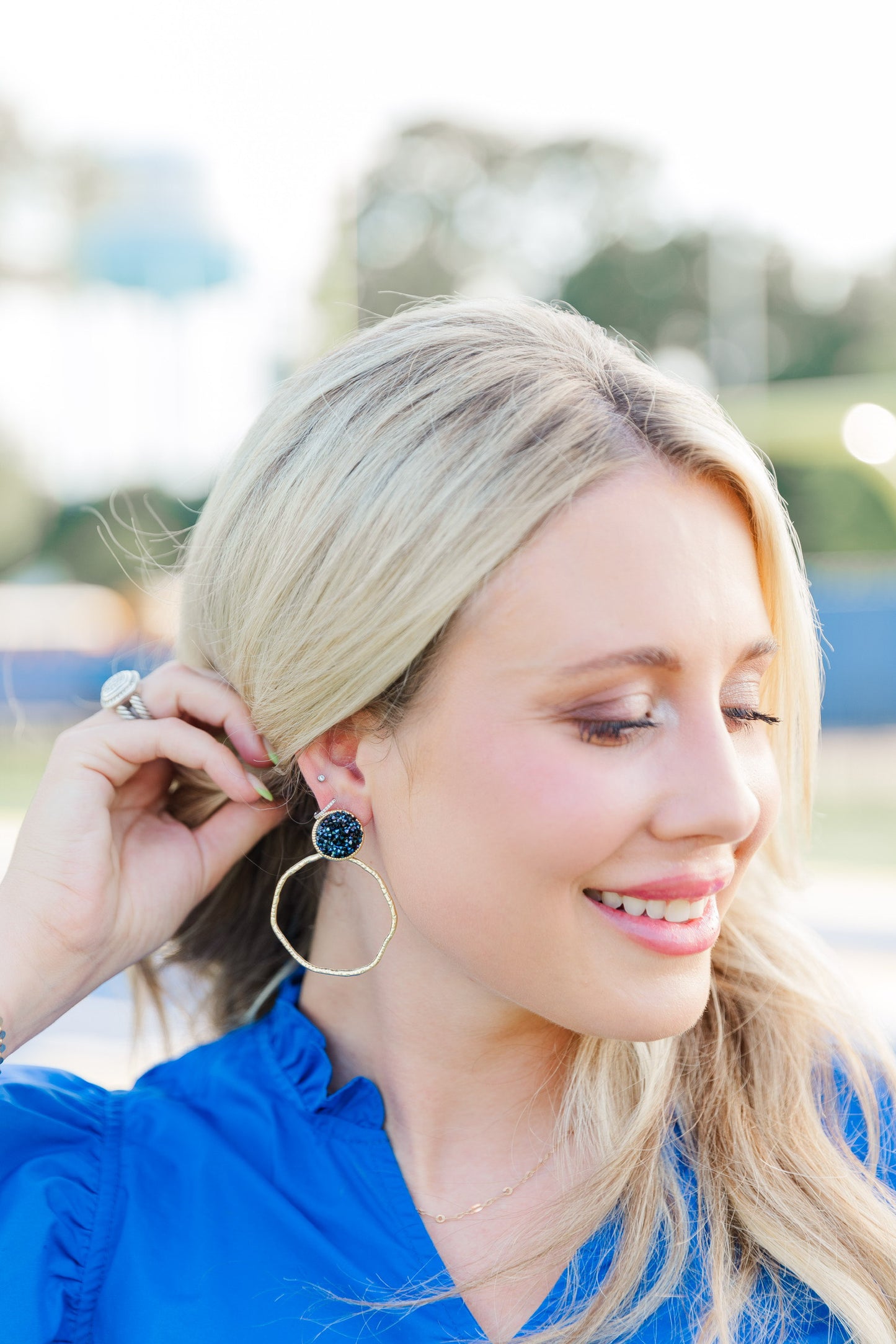 Gameday Glitter Top Hoops