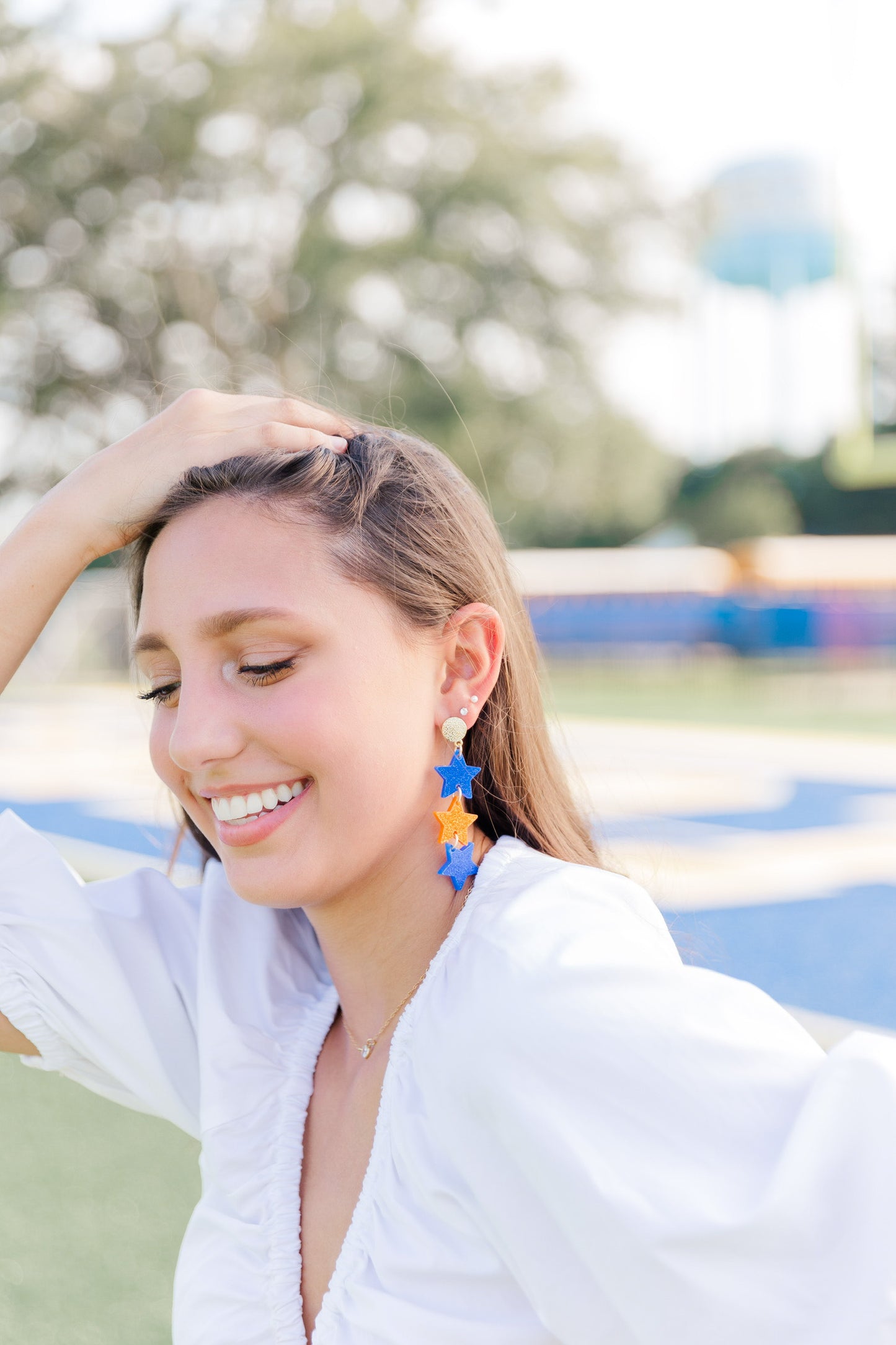 Orange/Blue Glitter Triple Stars