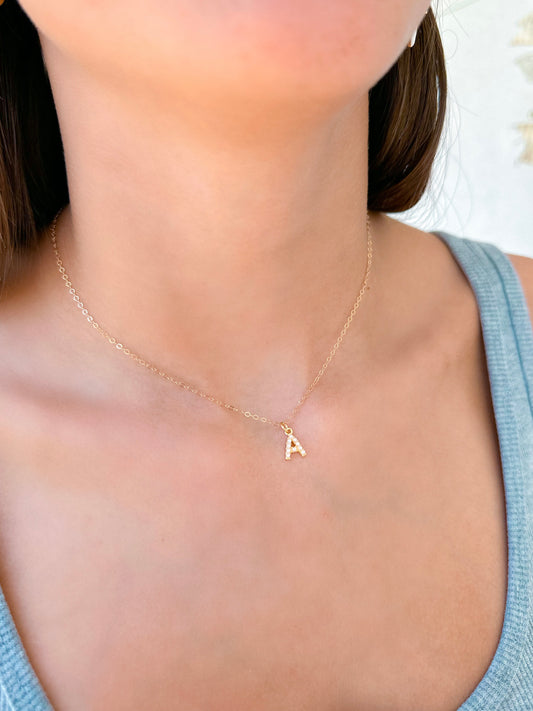 Pearl Initial Necklace