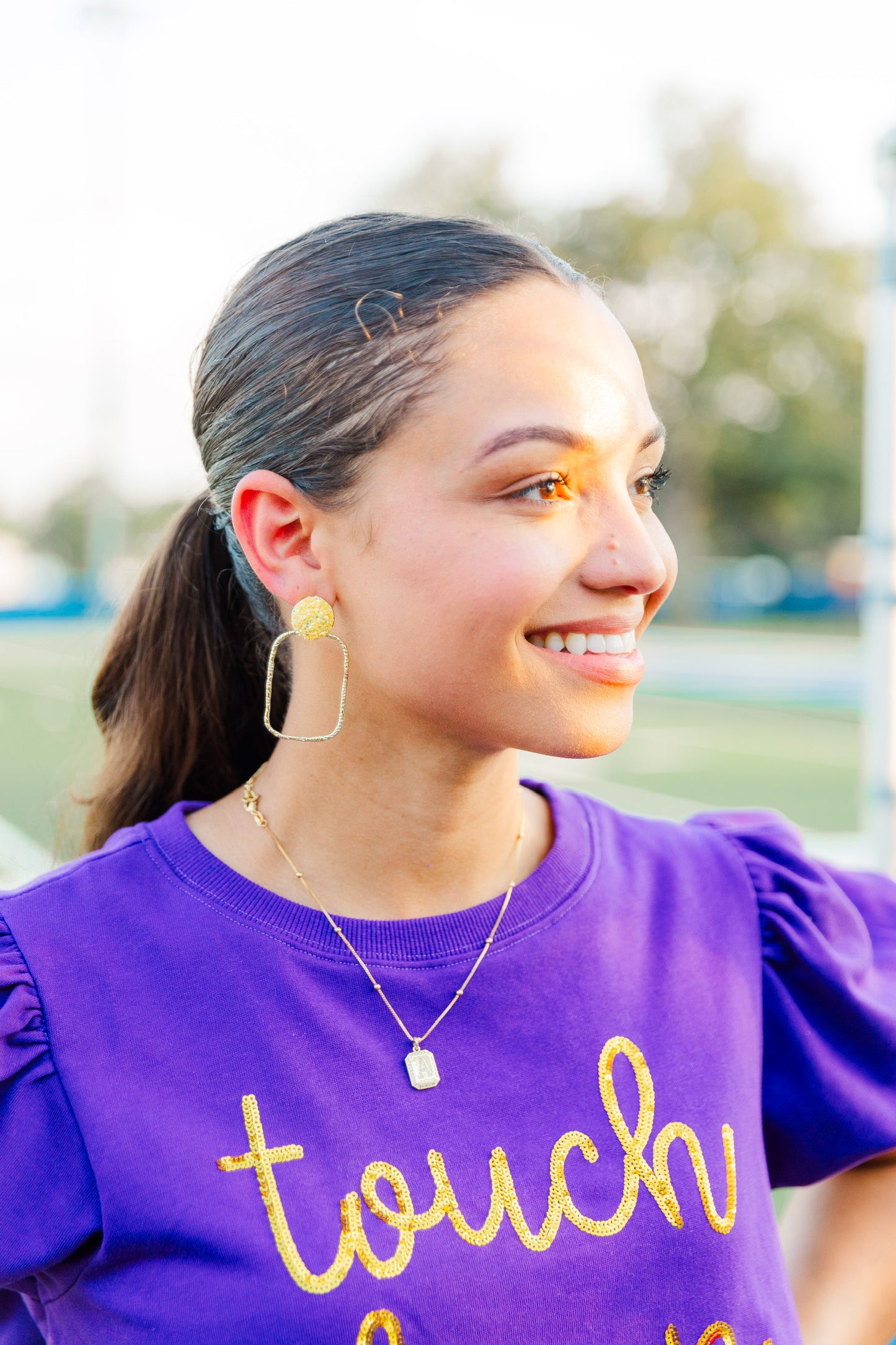 Gameday Glitter Top Hoops