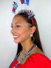 Load image into Gallery viewer, Red Sequin Sunburst Hoops
