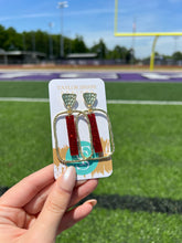 Load image into Gallery viewer, Red Glitter Stick Hoops
