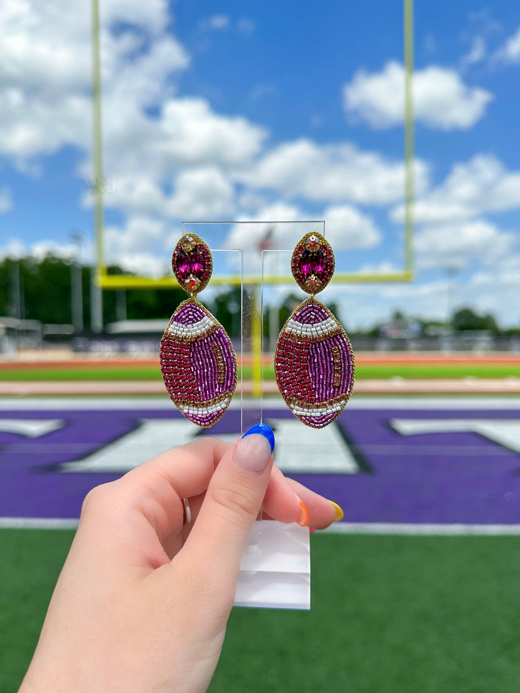 Beaded Purple and Gold Football