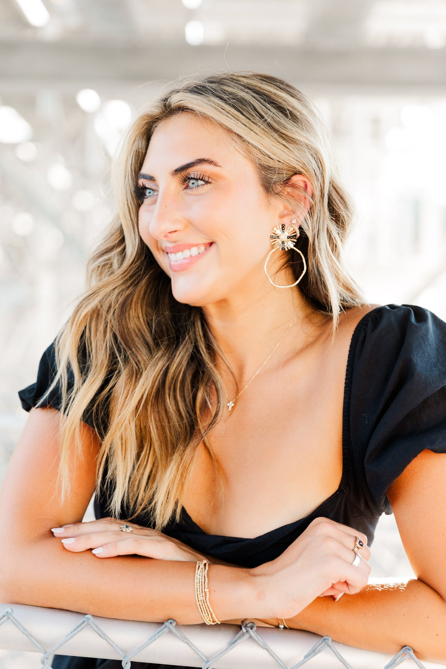 Gameday Sequin Sunburst Hoops