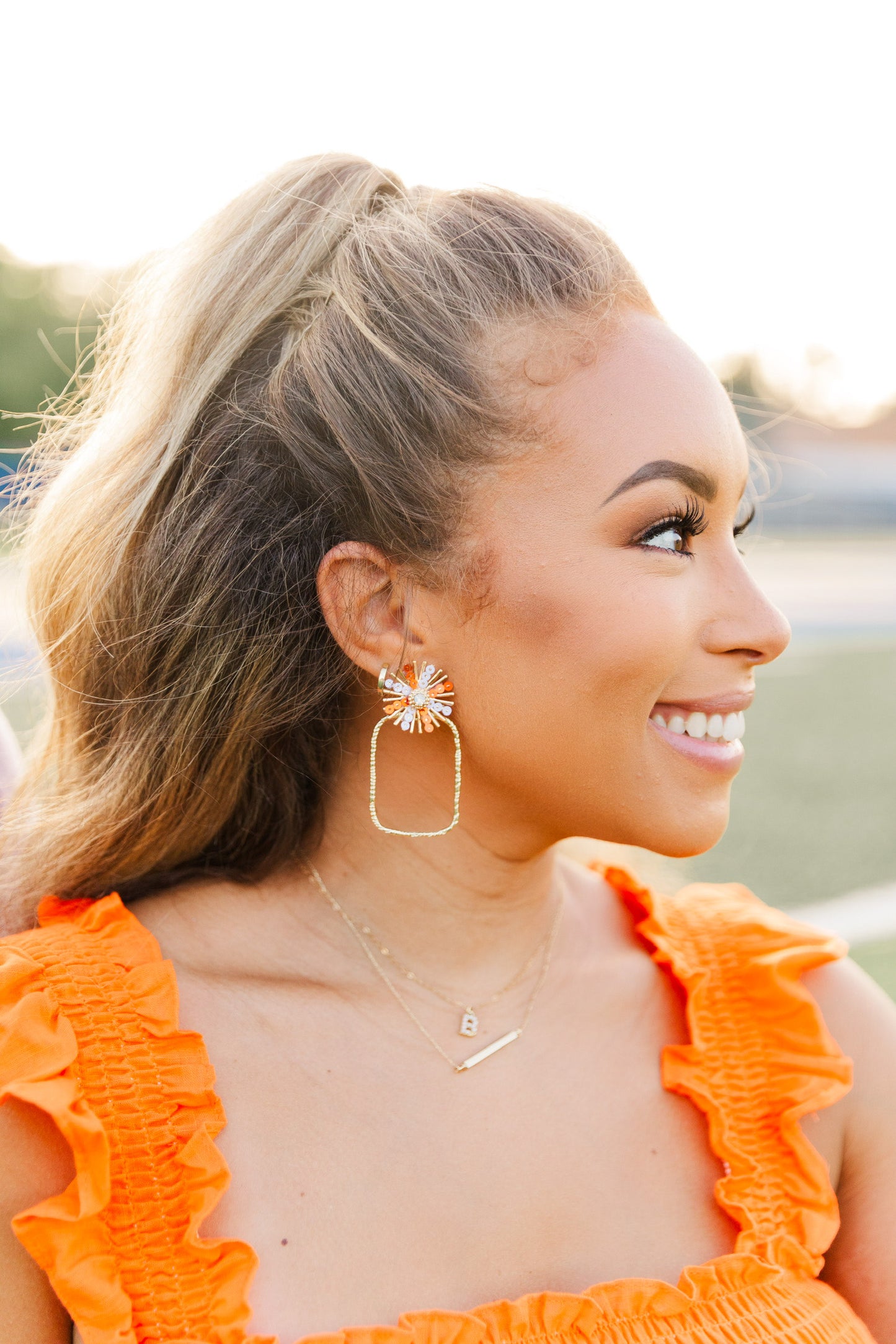 Gameday Sequin Sunburst Hoops