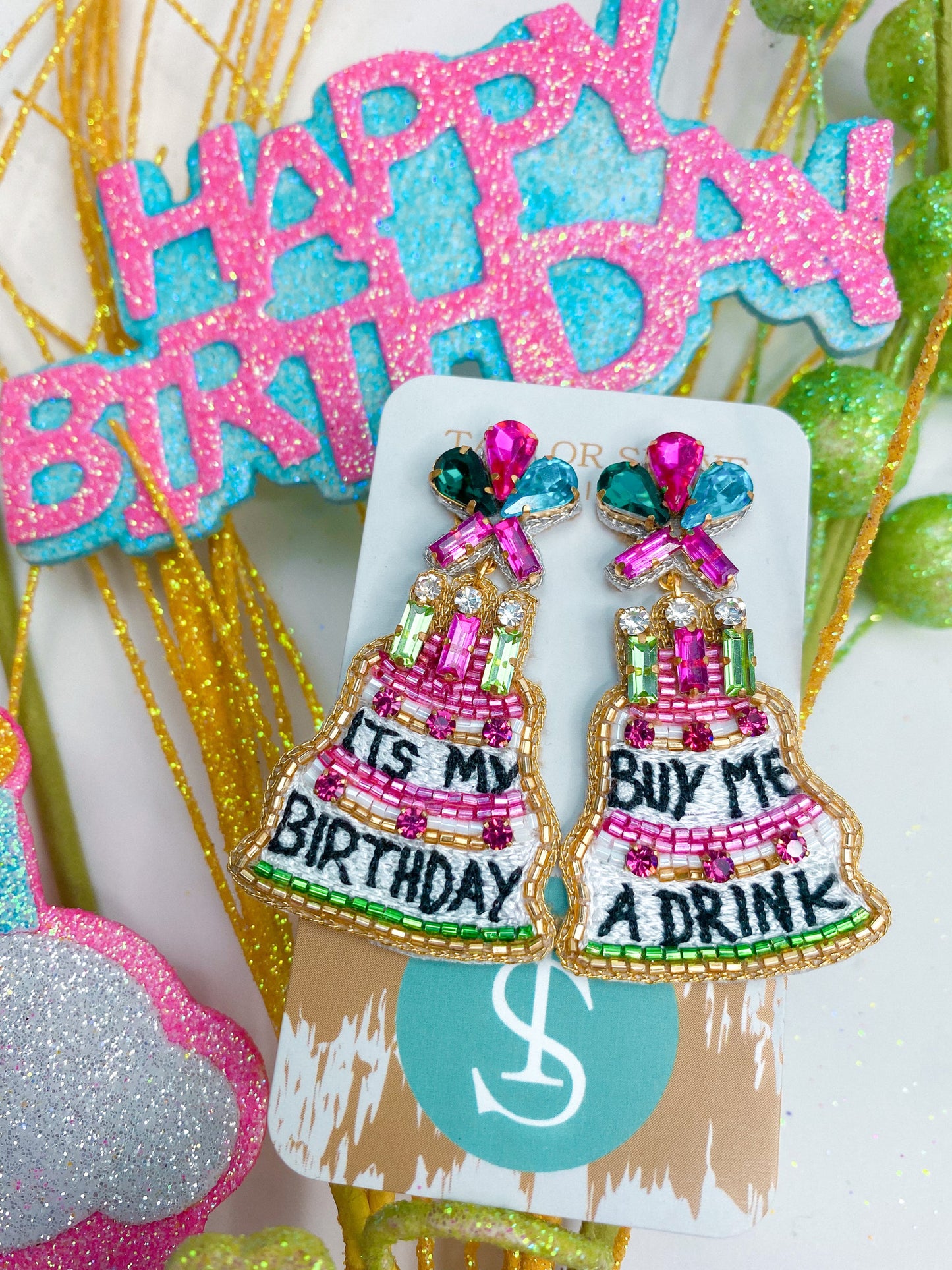 Birthday Girl Beaded Earrings