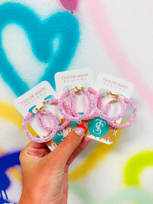Valentine Glitter Hoops