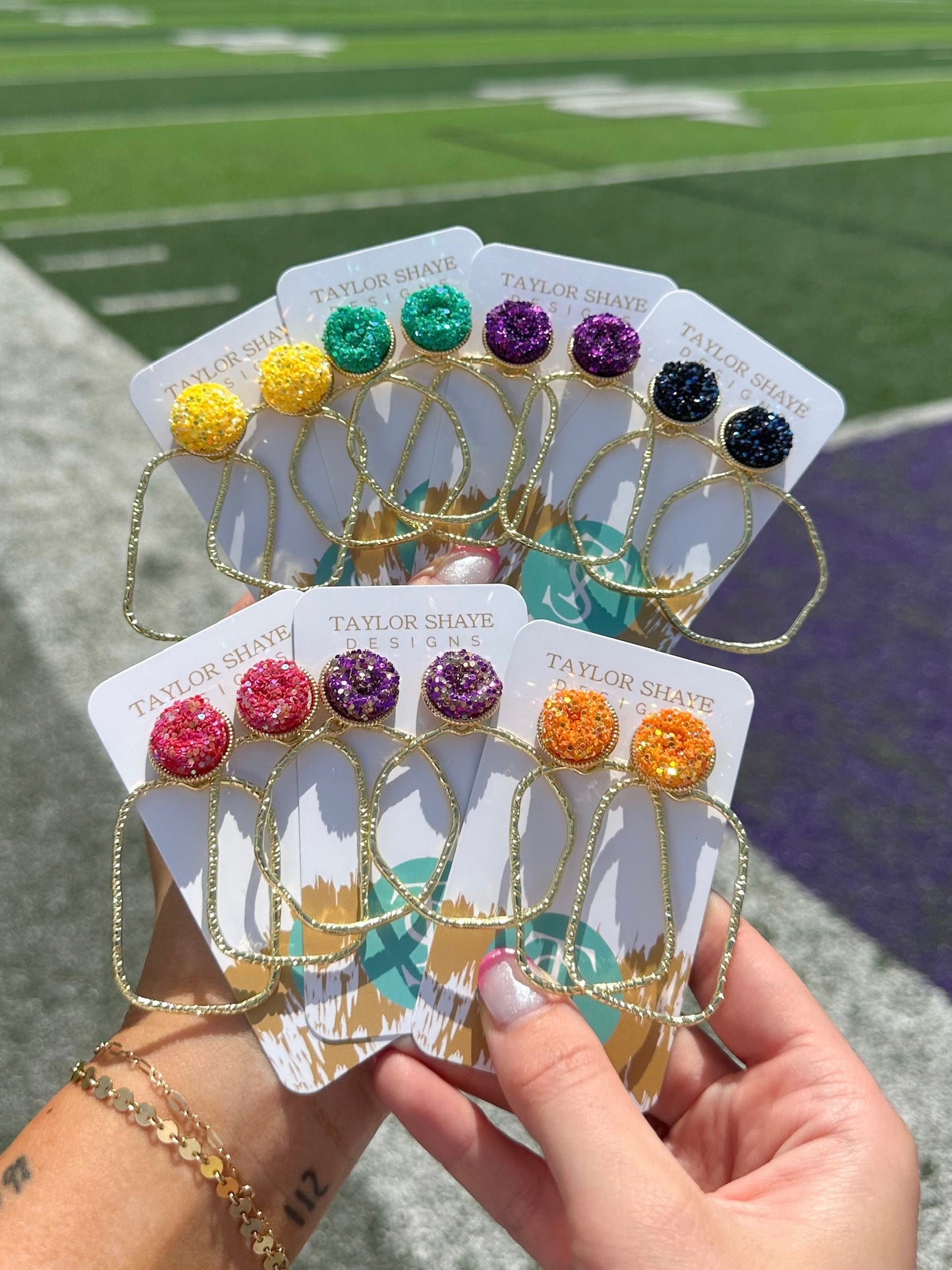 Gameday Glitter Top Hoops
