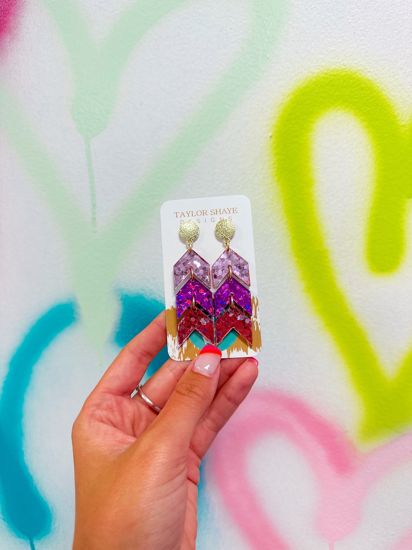 Pink Sequin Kensington Drops