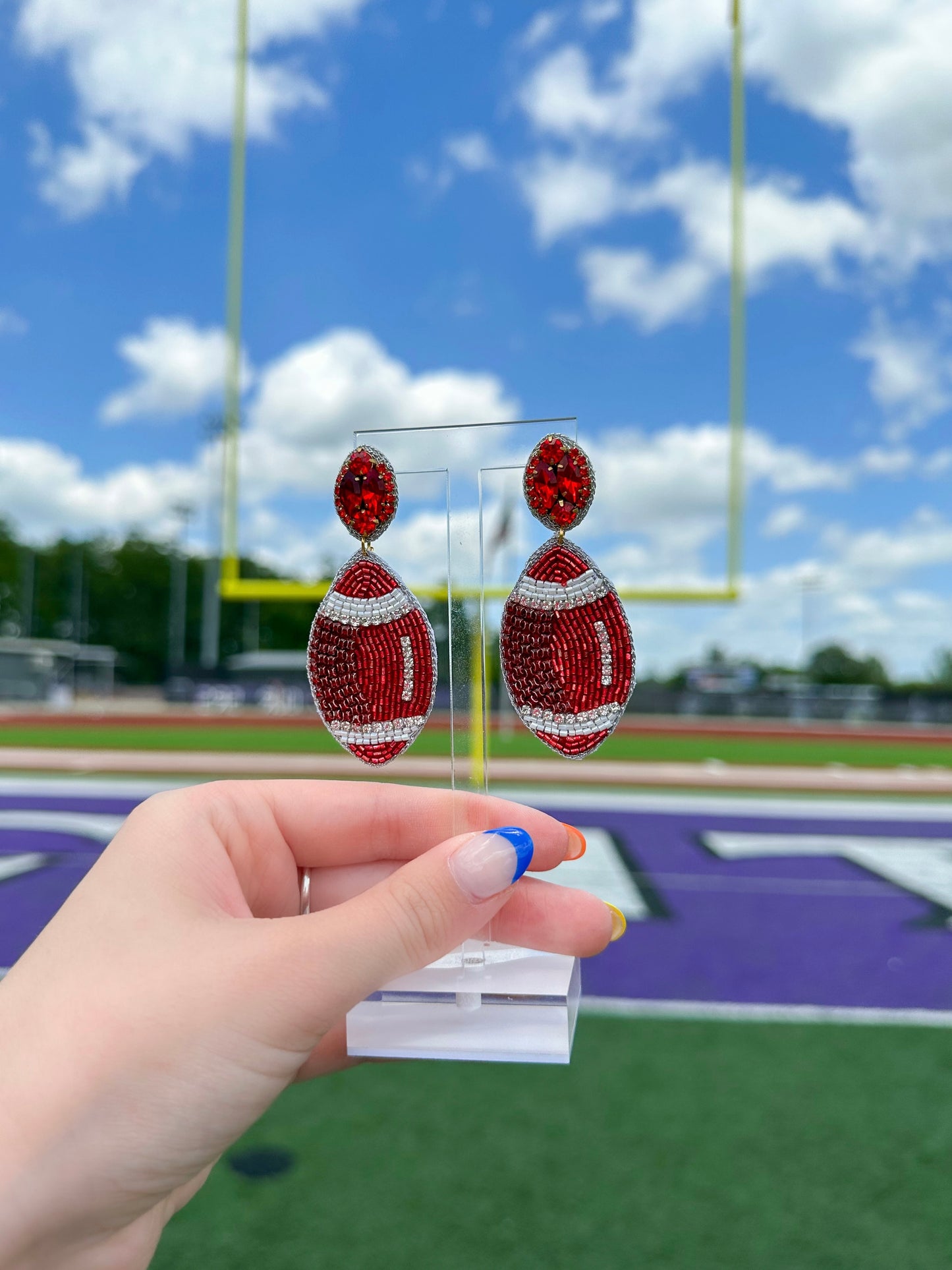 Beaded Red and White Footballs