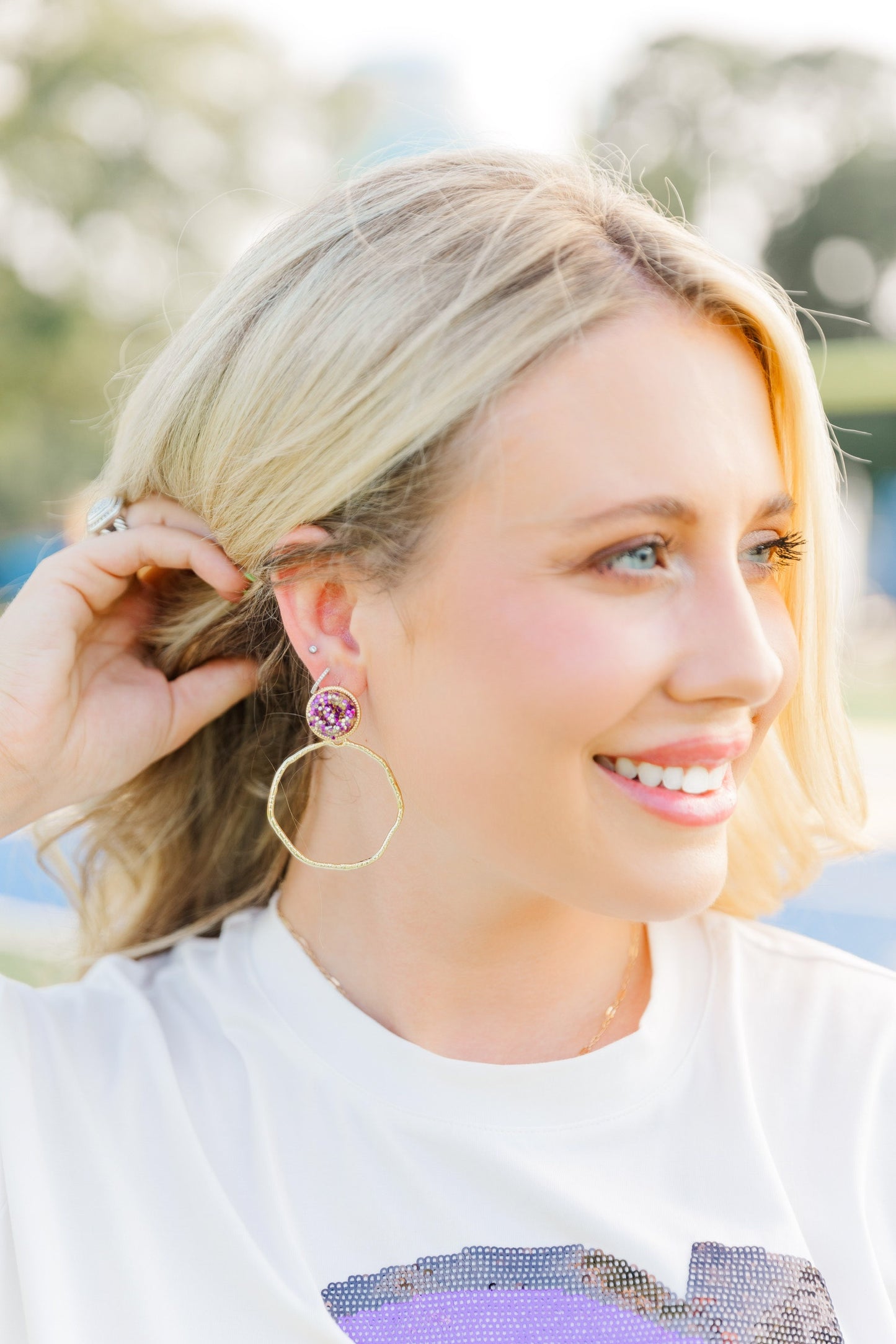 Gameday Glitter Top Hoops
