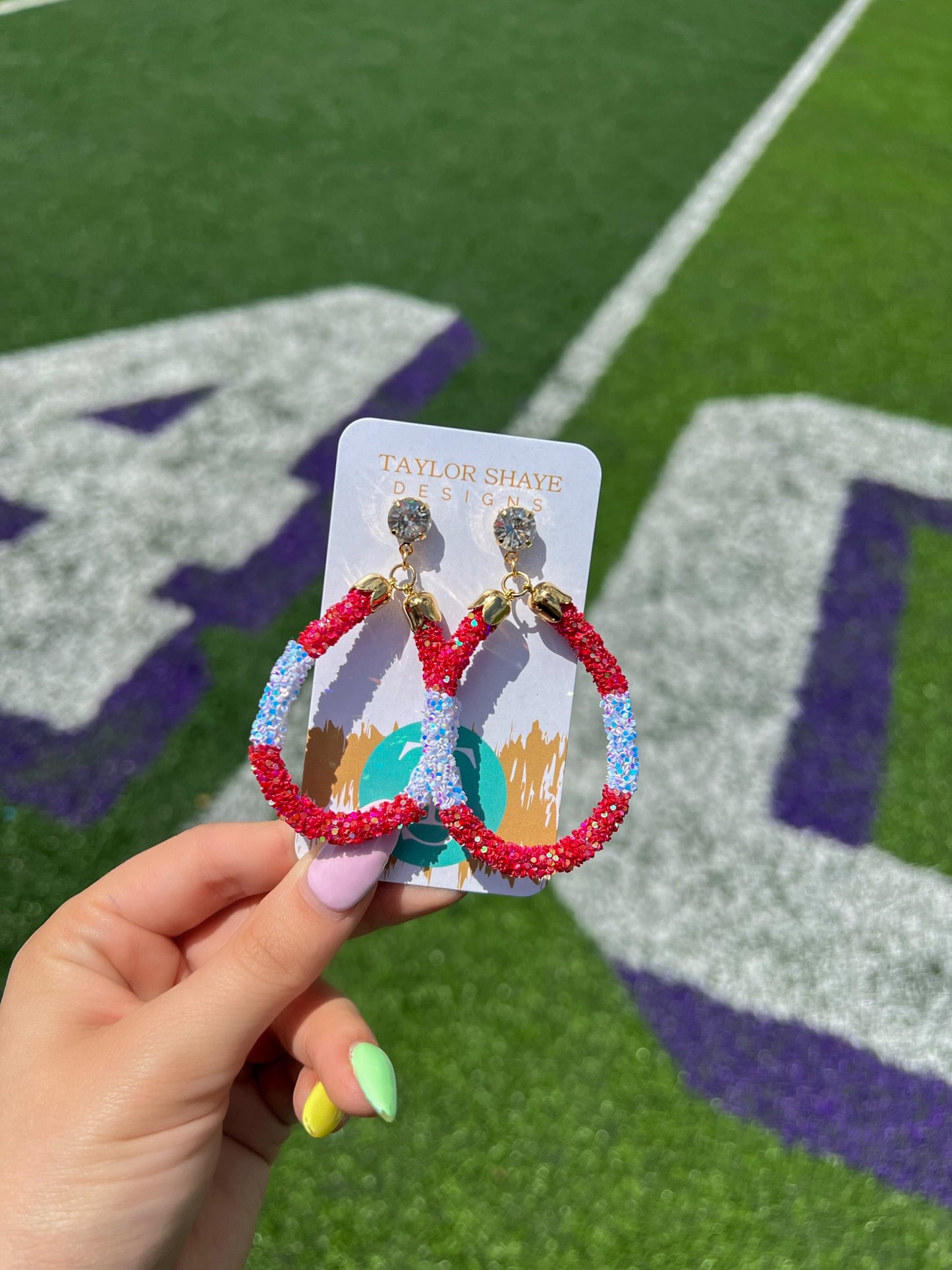 Gameday Glitter Teardrops