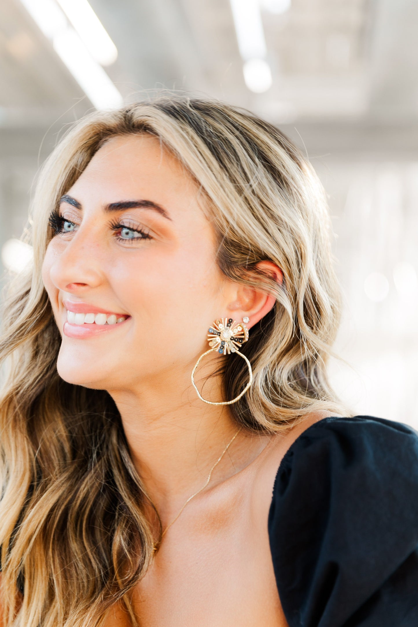 Gameday Sequin Sunburst Hoops