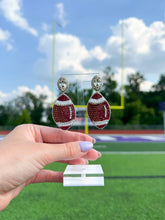 Load image into Gallery viewer, Beaded Maroon Footballs
