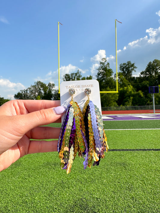 Purple/Gold Sequin Tassels
