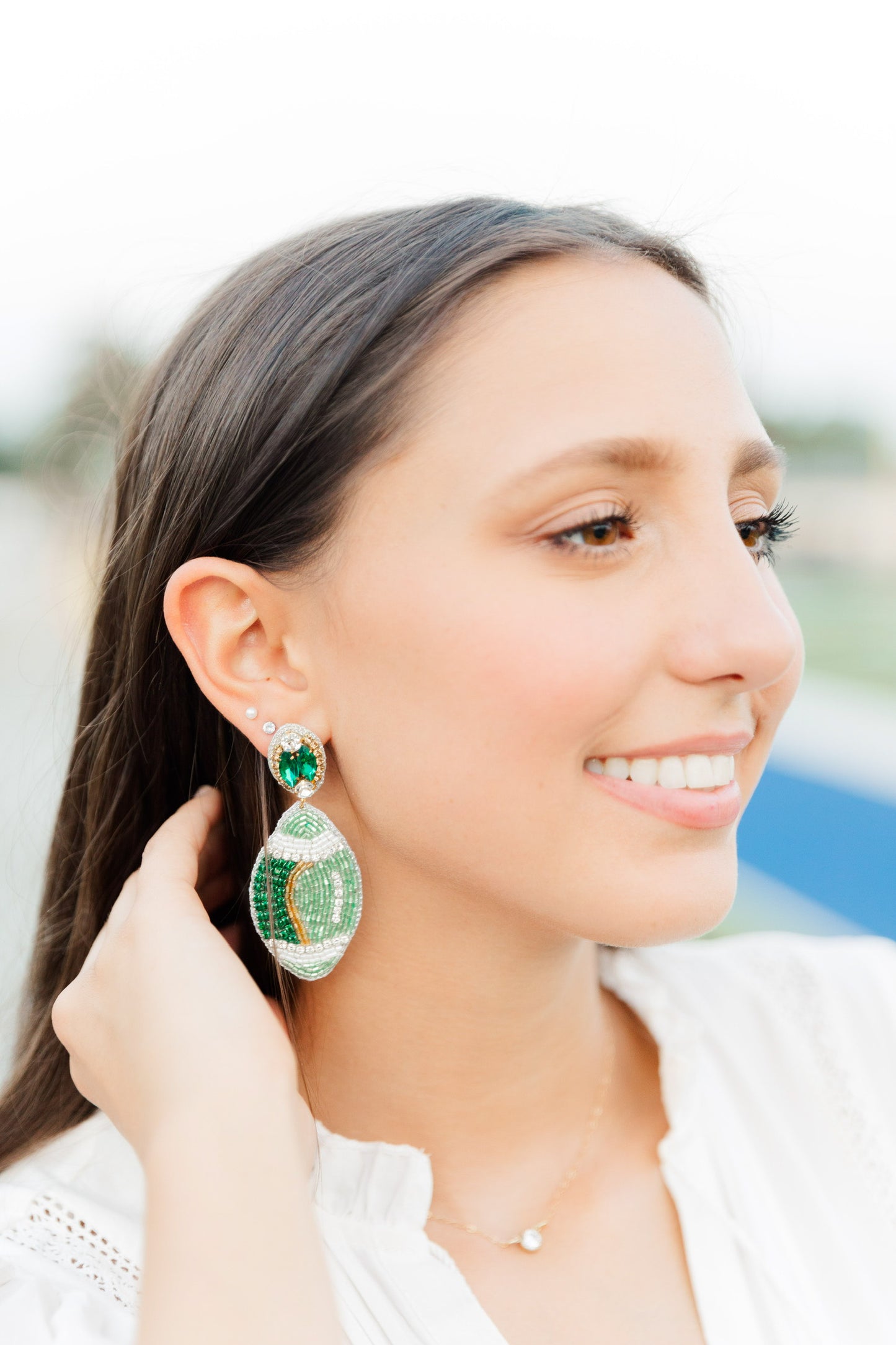 Beaded Green Footballs