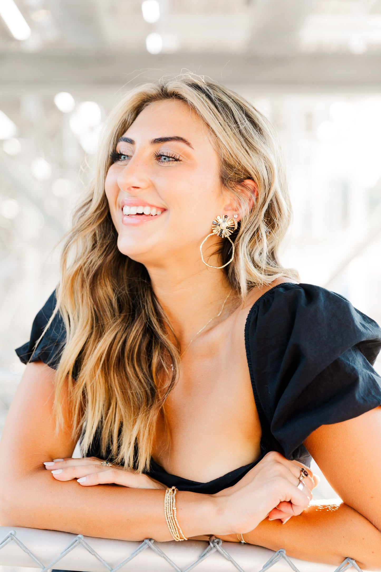 Gameday Sequin Sunburst Hoops