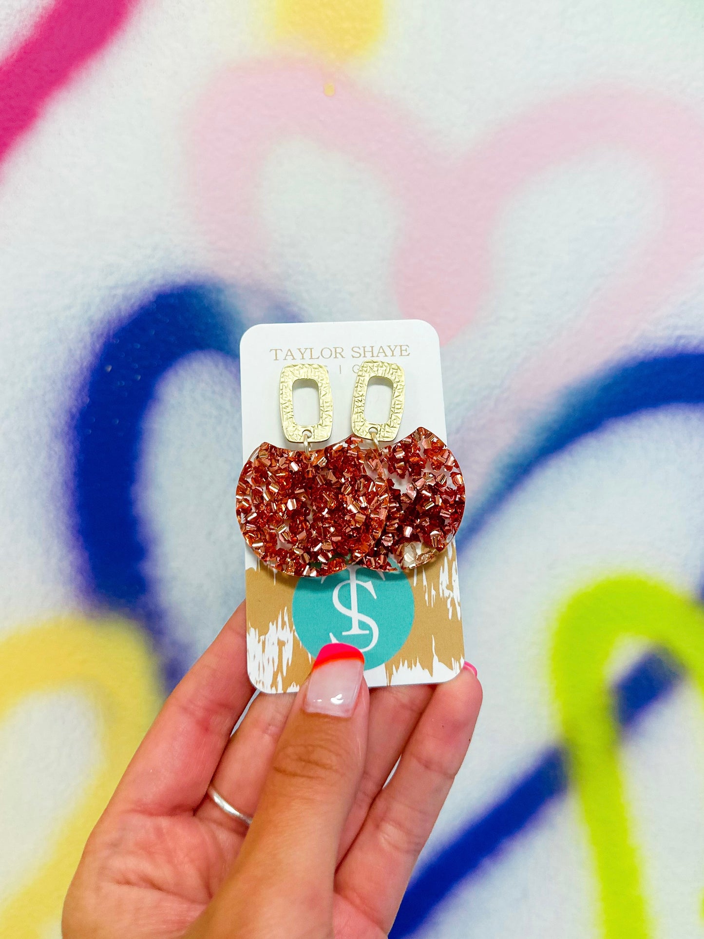 Copper Flake Oval Drops